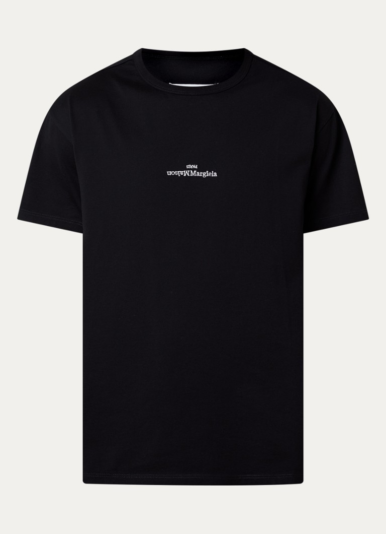 Maison Margiela Heren T-shirt met logoborduring in de kleur Zwart, maat: S
