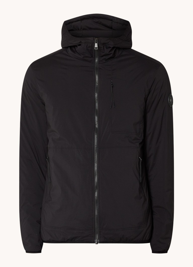 Airforce Heren Daniel gewatteerd jack met logo in de kleur Zwart, maat: M