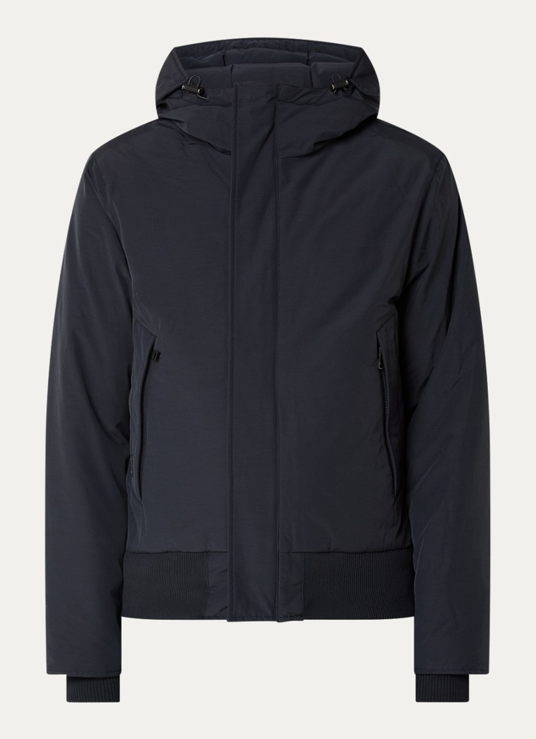 Airforce Heren Gewatteerd jack met capuchon en ritszakken in de kleur Donkerblauw, maat: L