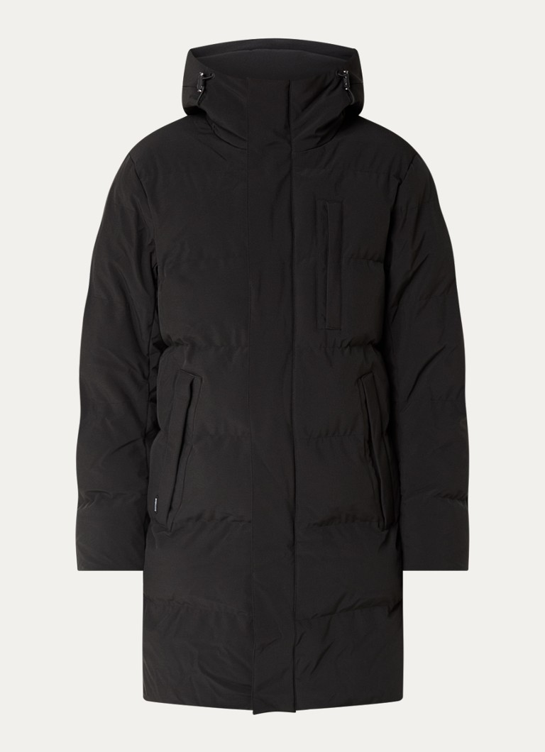 Airforce Heren Colt gewatteerde parka met capuchon en ritszakken in de kleur Zwart, maat: XL