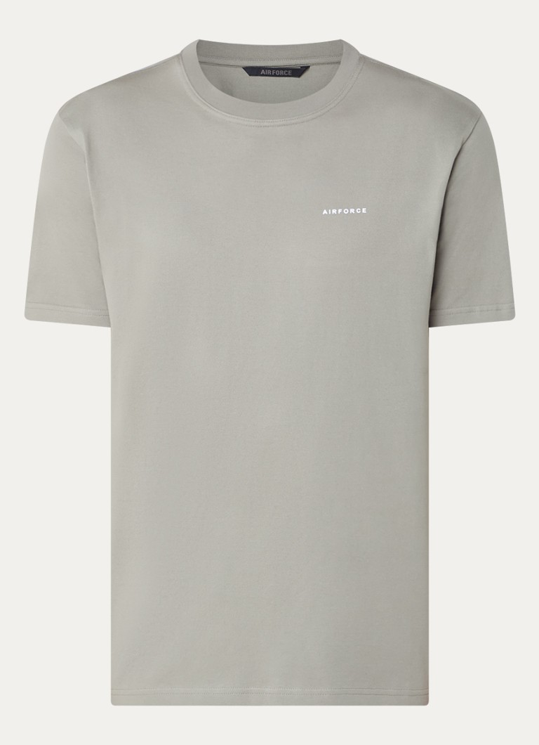 Airforce Heren T-shirt van katoen met logo in de kleur Legergroen, maat: S