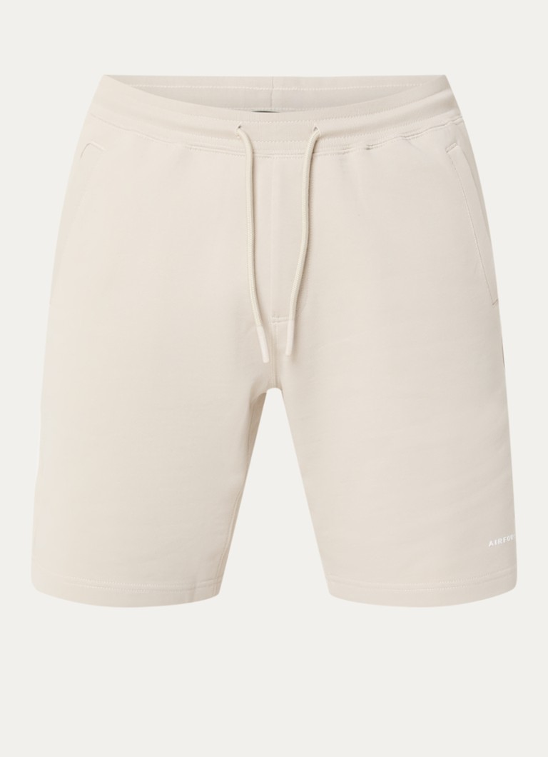Airforce Heren Straight fit korte joggingbroek met logo in de kleur Beige, maat: XXL