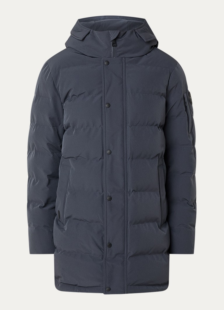 Airforce Heren Chuck gewatteerde parka met capuchon en ritszakken in de kleur Donkergrijs, maat: S