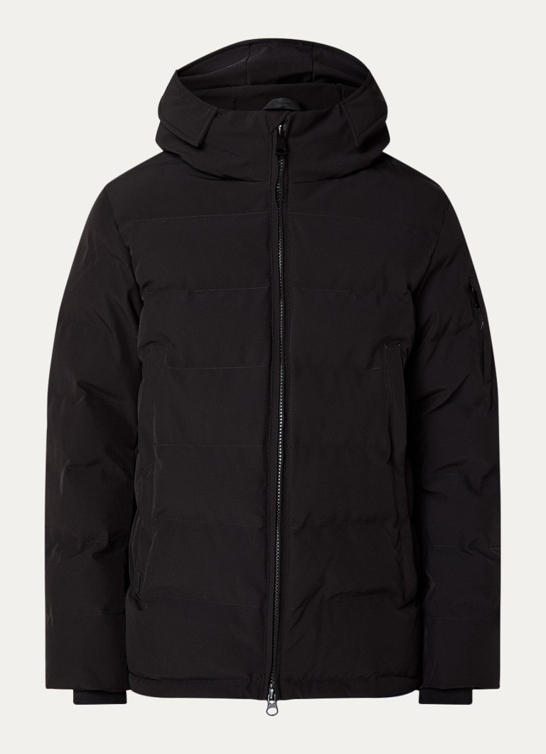 Airforce Heren Mitchel gewatteerde jas met capuchon en ritszakken in de kleur Zwart, maat: M