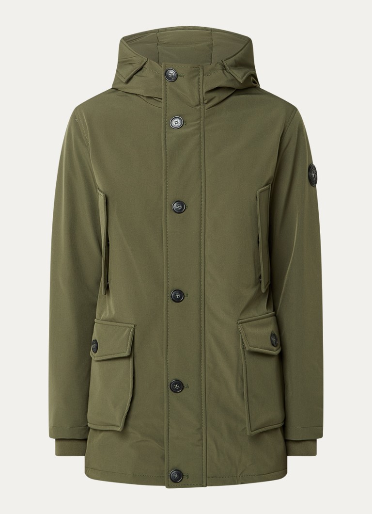 Airforce Heren Maxwell gewatteerde jas met klepzakken in de kleur Legergroen, maat: M