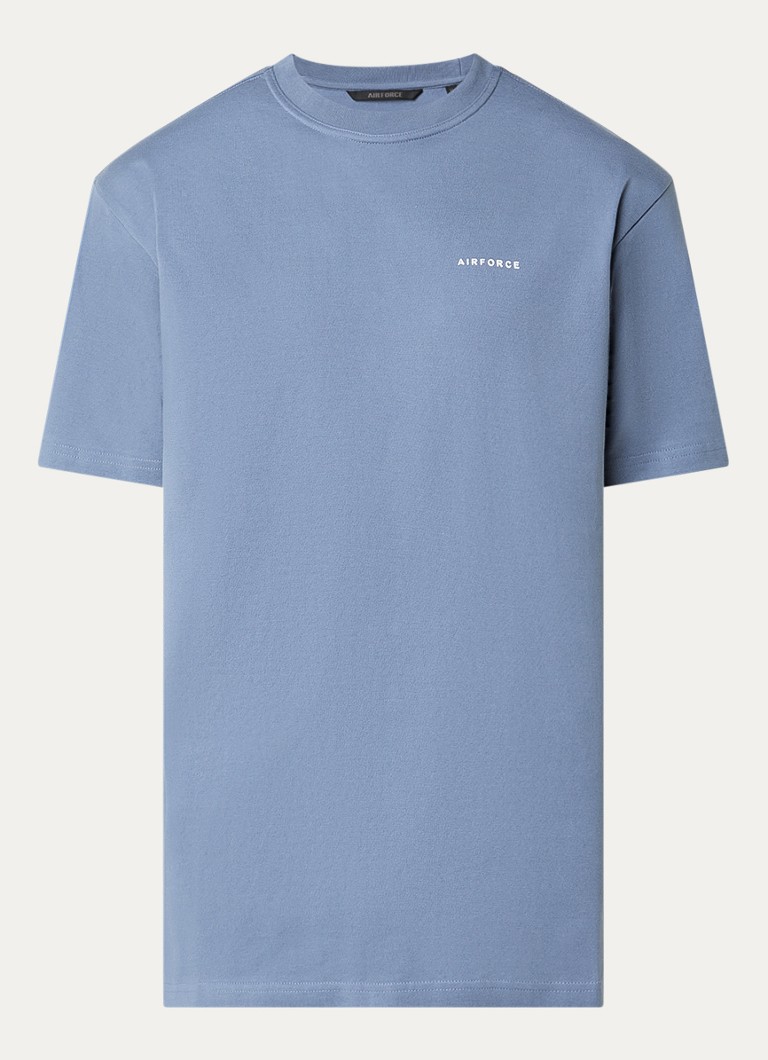 Airforce Heren T-shirt met logo in de kleur Staalblauw, maat: XXL