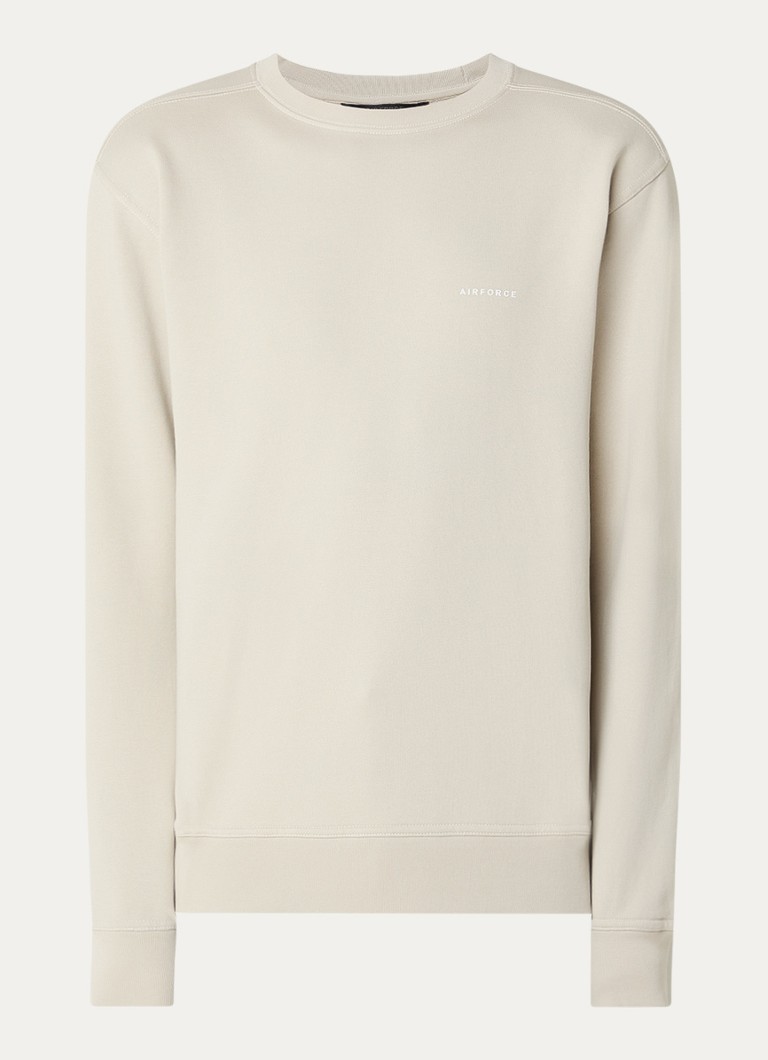 Airforce Heren Sweater met logo in de kleur Beige, maat: XL