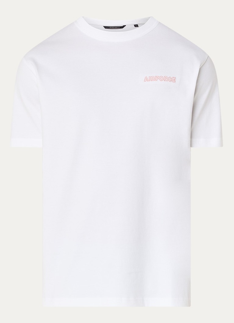 Airforce Heren T-shirt met borduring in de kleur Wit, maat: XXL