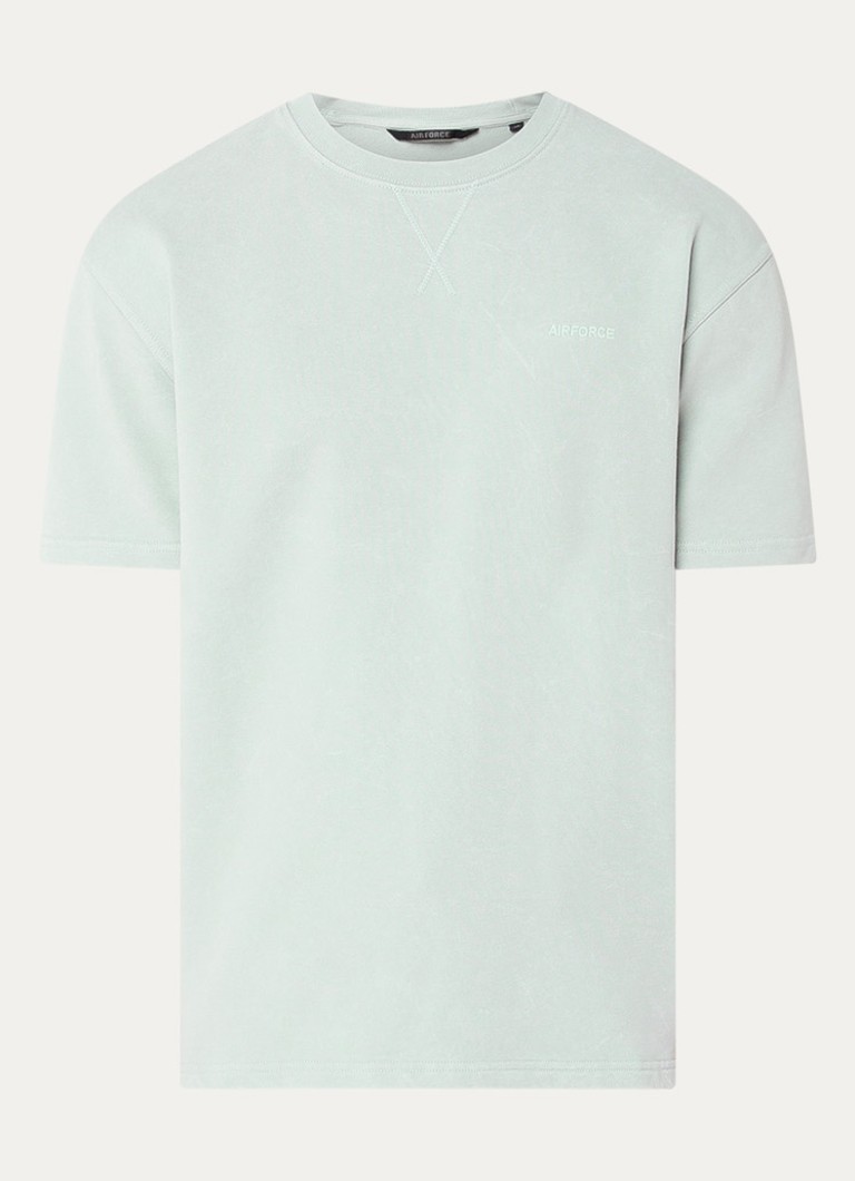 Airforce Heren T-shirt met logo en ronde hals in de kleur Mint, maat: S