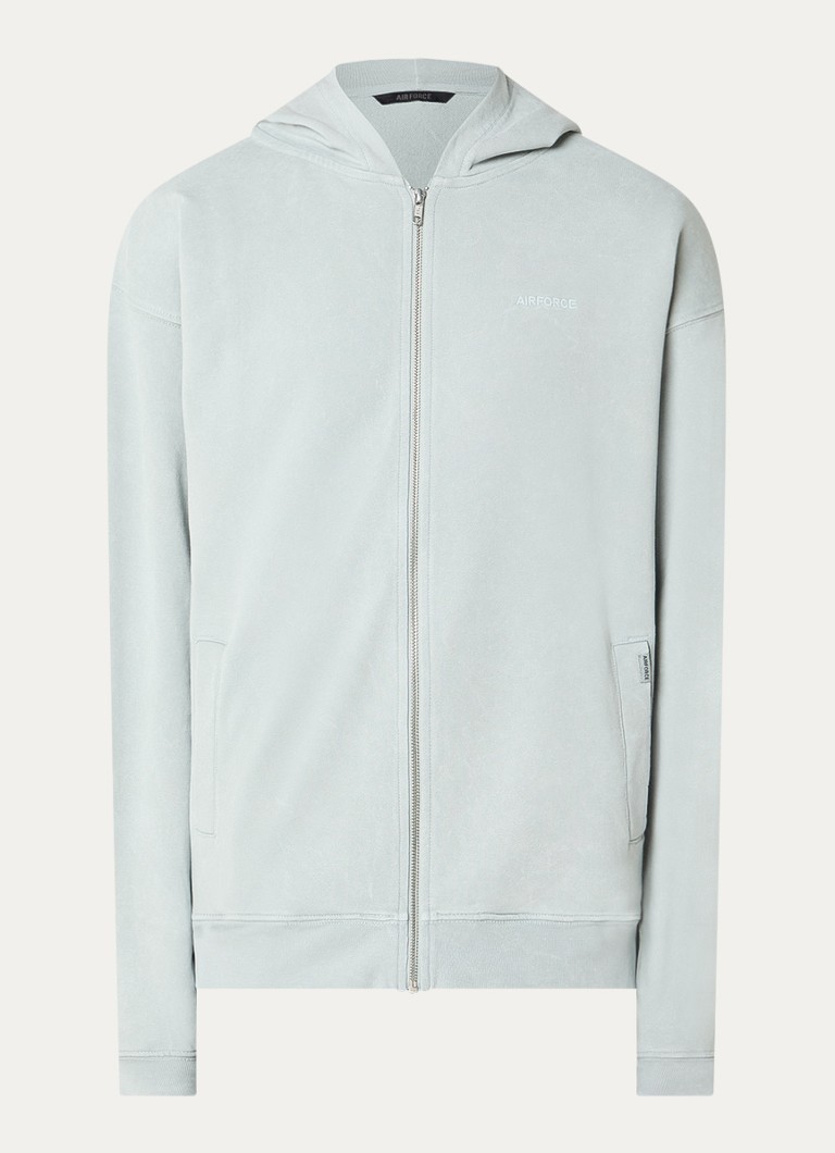 Airforce Heren Sweatvest met logoborduring in de kleur Lichtblauw, maat: XXL