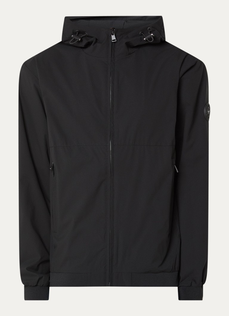 Airforce Heren Softshell jack met capuchon en ritszakken in de kleur Zwart, maat: M