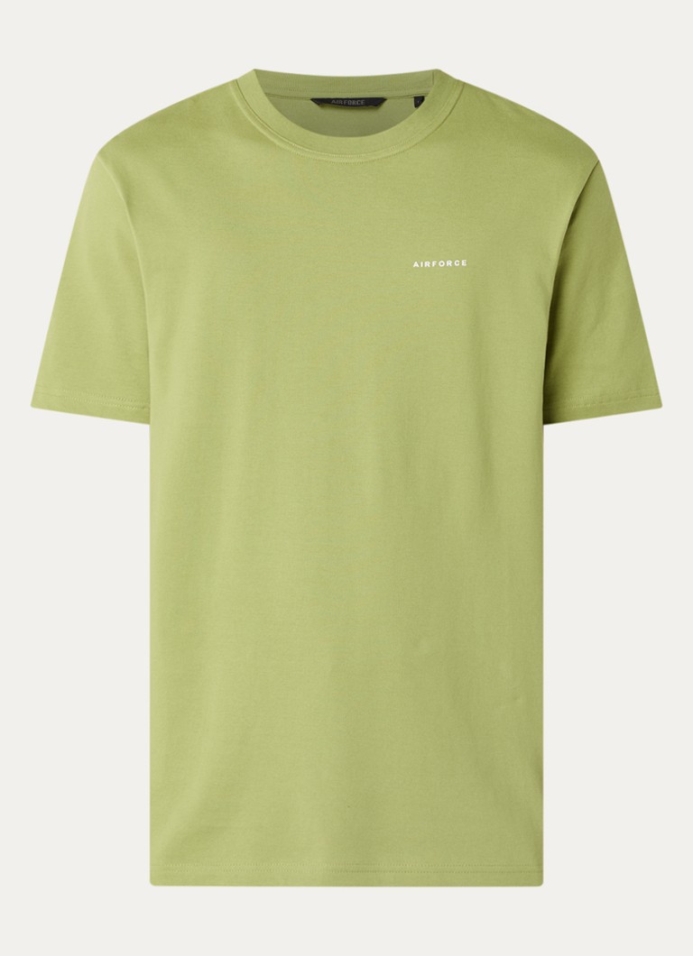 Airforce Heren T-shirt met logo in de kleur Mosgroen, maat: S