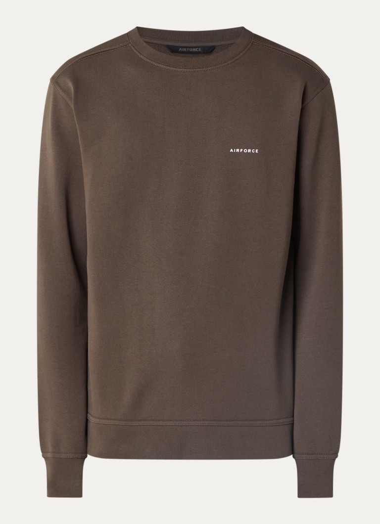 Airforce Heren Sweater met logo in de kleur Lichtbruin, maat: M