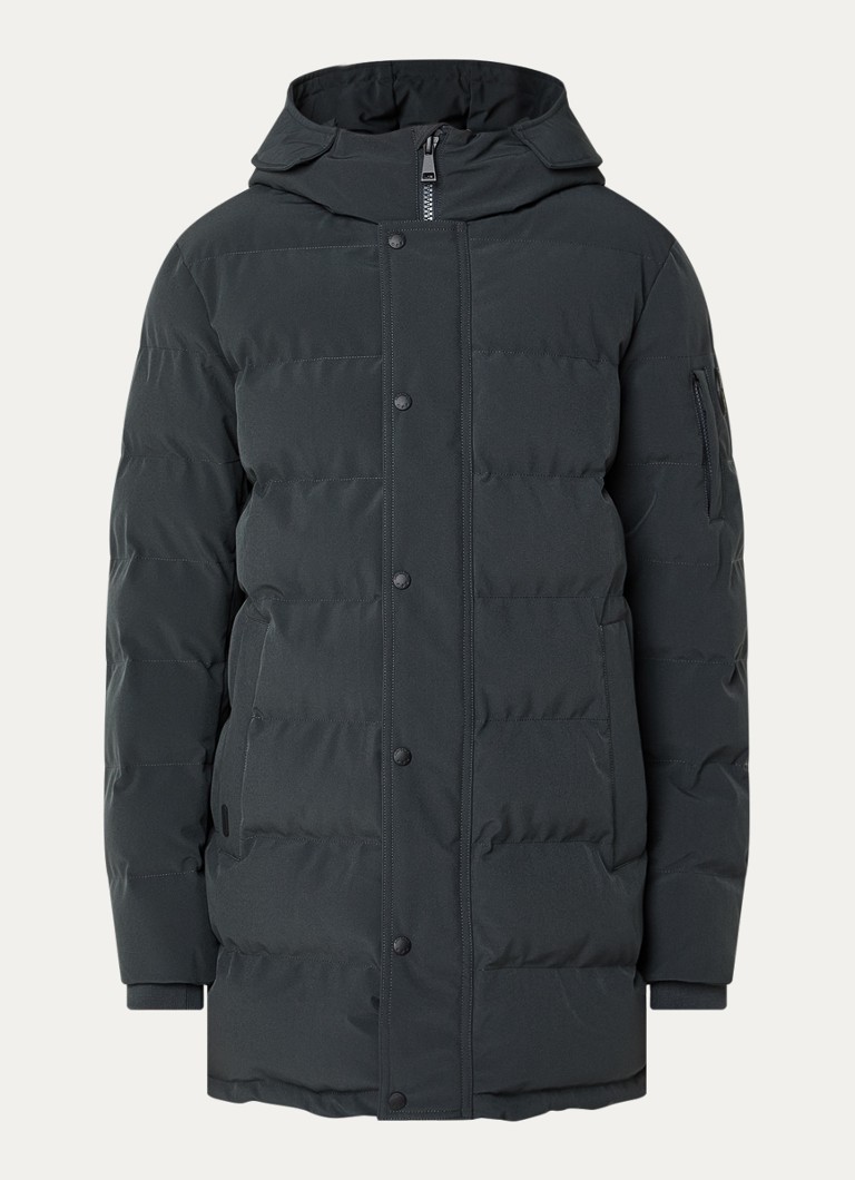 Airforce Heren Chuck gewatteerde parka met capuchon en ritszakken in de kleur Antraciet, maat: XXL