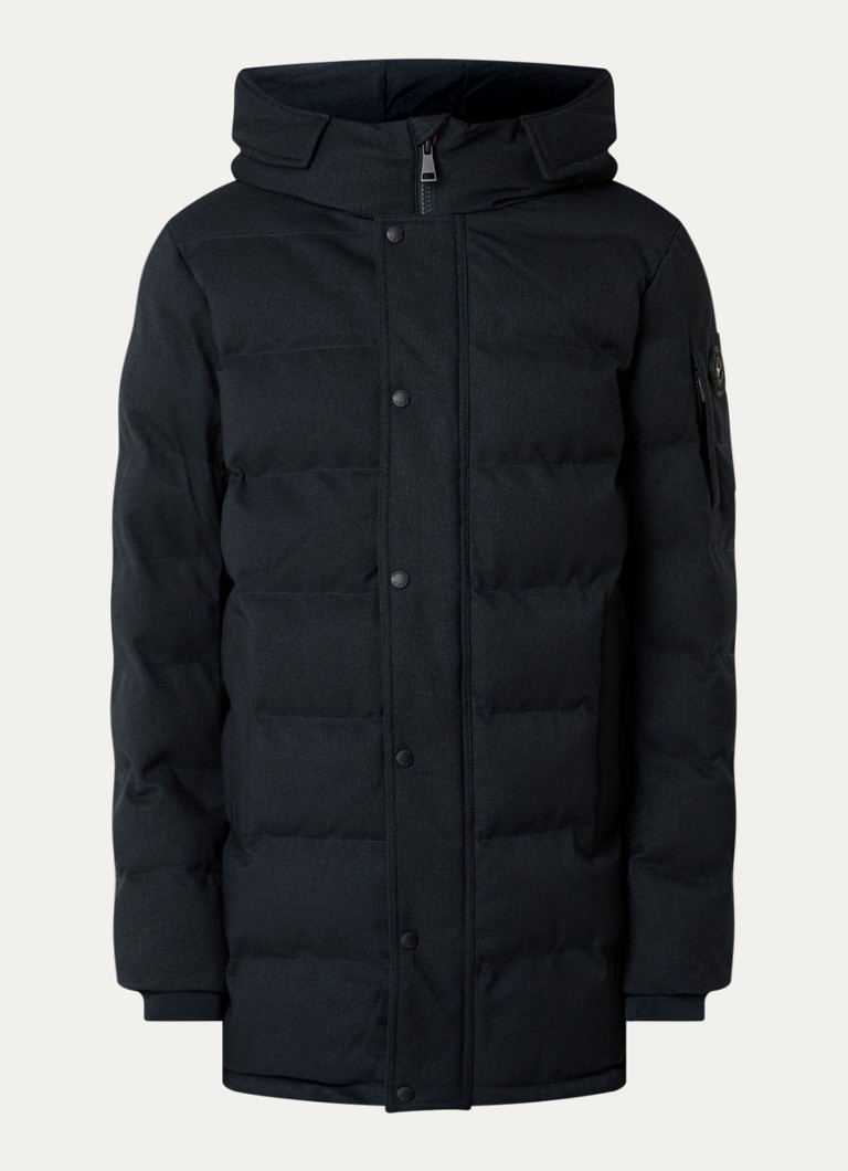 Airforce Heren Chuck gewatteerde parka met capuchon en ritszakken in de kleur Donkerblauw, maat: L