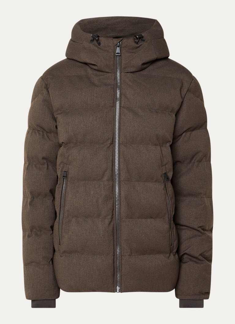 Airforce Heren Robin puffer jack met capuchon in de kleur Donkerbruin, maat: S