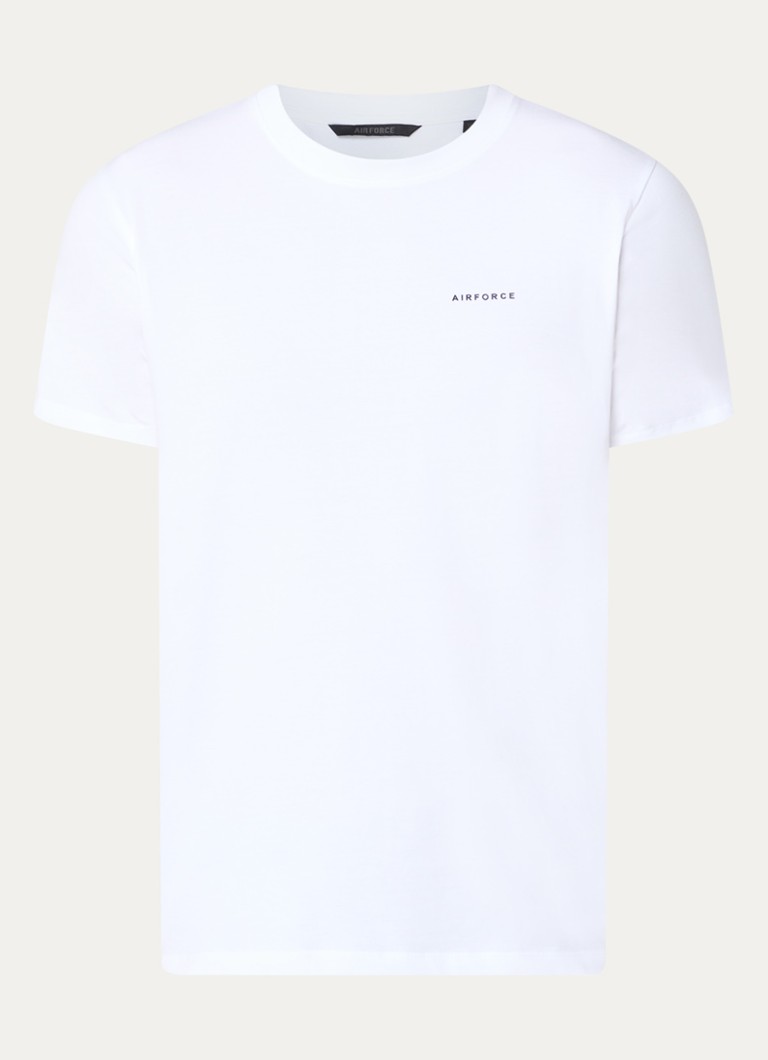 Airforce Heren T-shirt van katoen met logo in de kleur Wit, maat: M