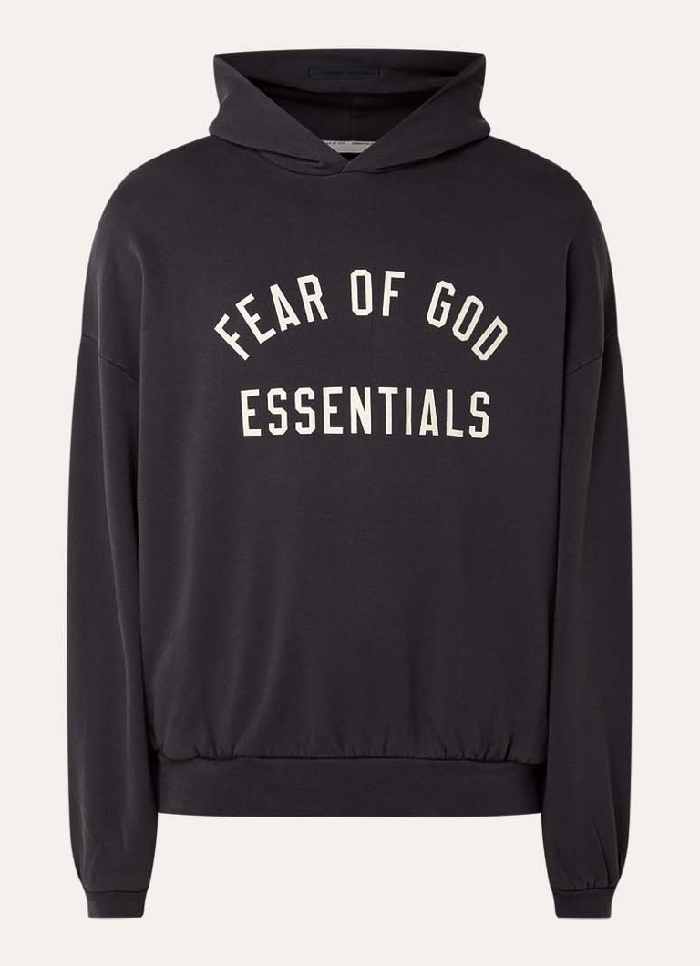 Fear of God Essentials Heren Hoodie met logoborduring in de kleur Antraciet, maat: L