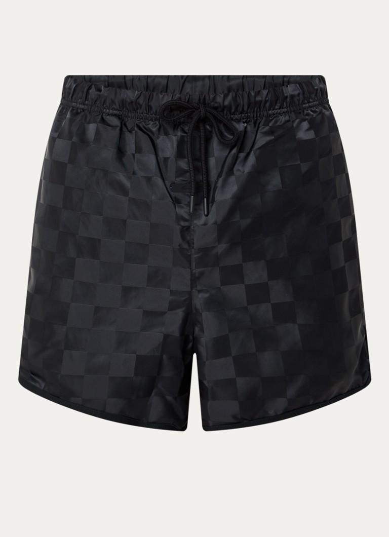 Fear of God Essentials Heren Wide fit korte broek met ruitdessin in de kleur Zwart, maat: M