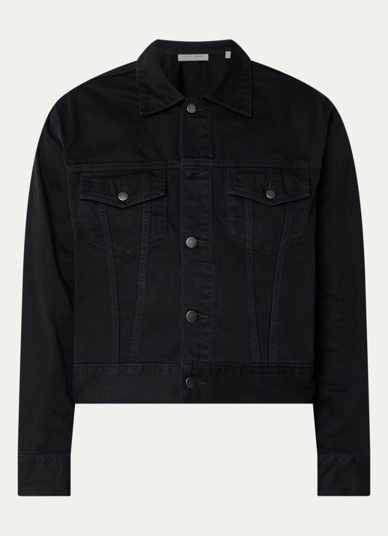 Fear of God Essentials Heren Spijkerjas met borstzakken in de kleur Zwart, maat: L