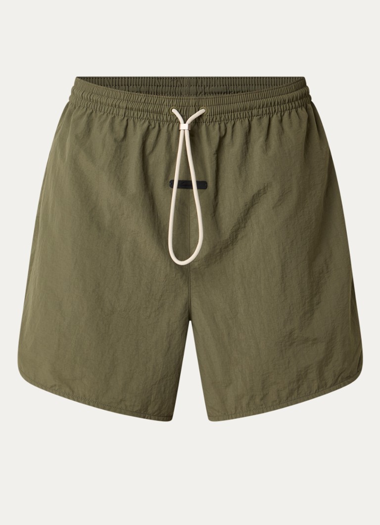 Fear of God Essentials Heren Zwemshort met steekzakken in de kleur Bronsgroen, maat: M