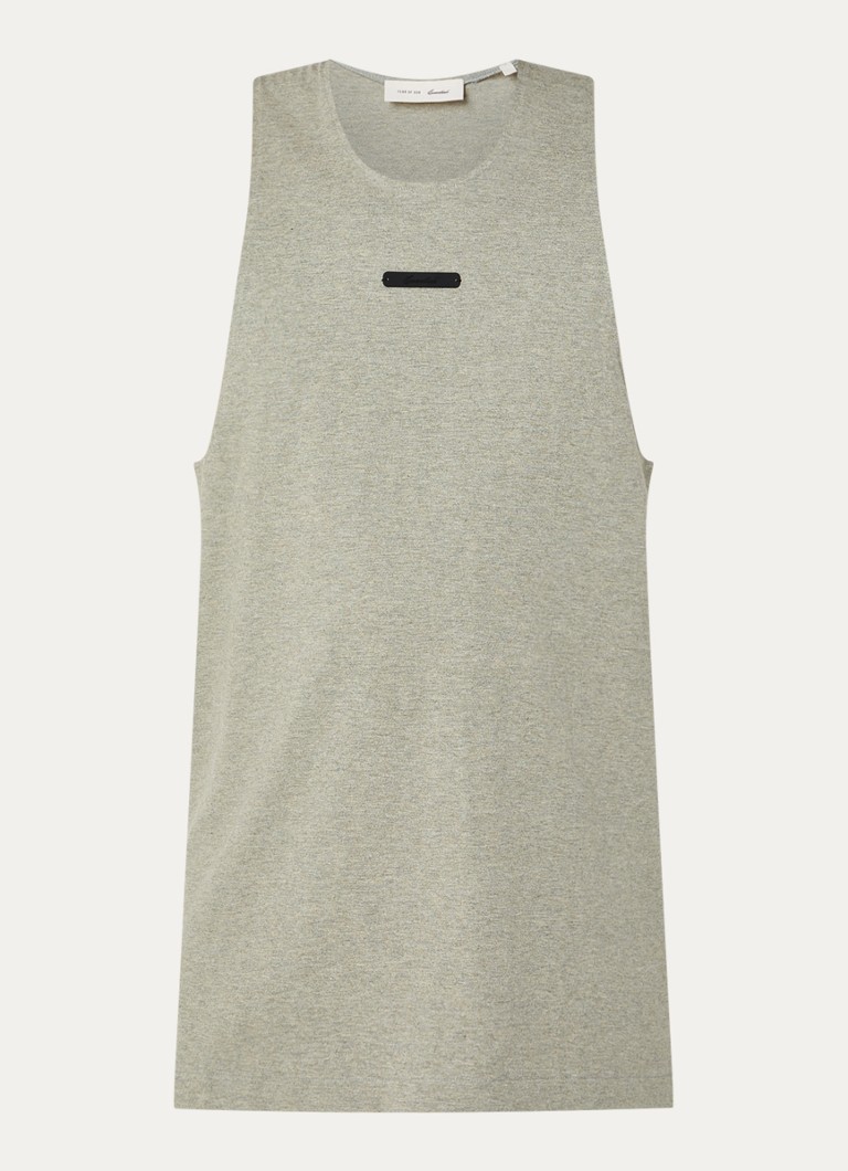 Fear of God Essentials Heren Tanktop met logo in de kleur Lichtgrijs, maat: M