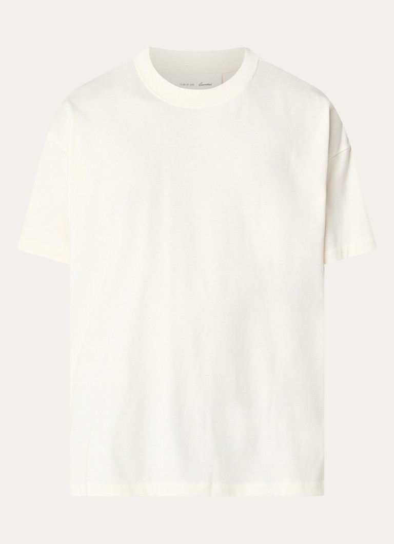 Fear of God Essentials Heren T-shirt met ronde hals in de kleur Gebroken wit, maat: XL
