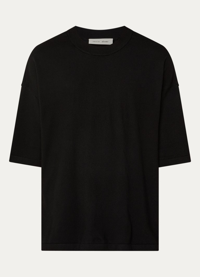 Fear of God Essentials Heren T-shirt met ronde hals in de kleur Zwart, maat: XL