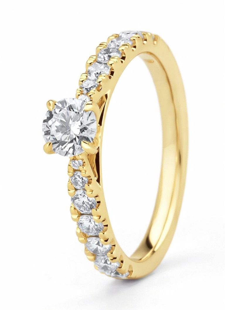 Diamond Point Dames Geelgouden ring, 0.87 ct diamant, Perfect Match in de kleur Geelgoud