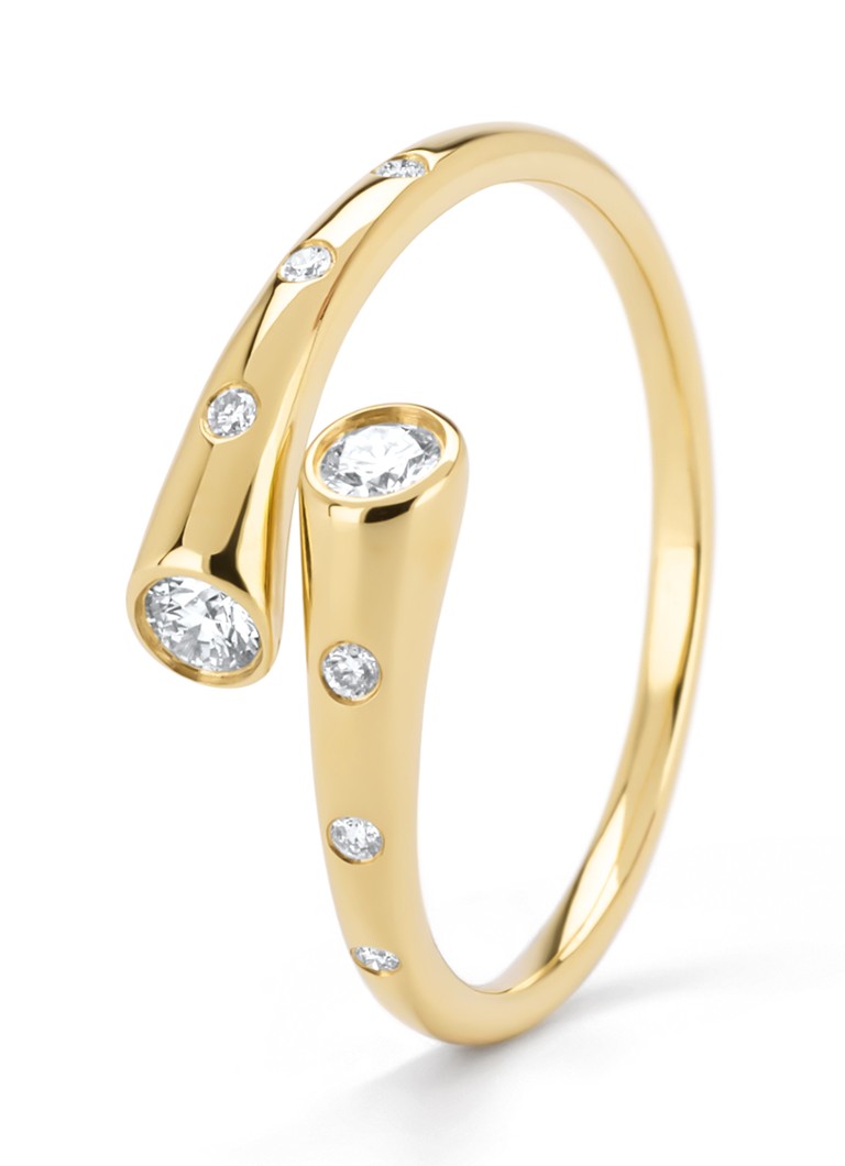Diamond Point Dames Geelgouden ring, 0.17 ct diamant, Starlight in de kleur Geelgoud