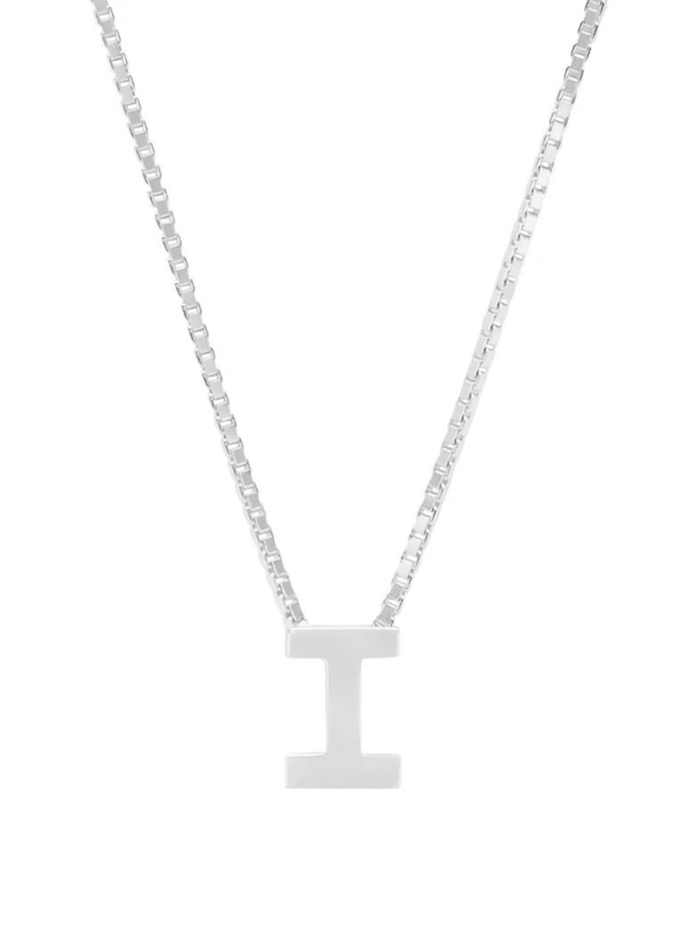 Diamond Point Dames Witgouden hanger I, Alphabet in de kleur Witgoud