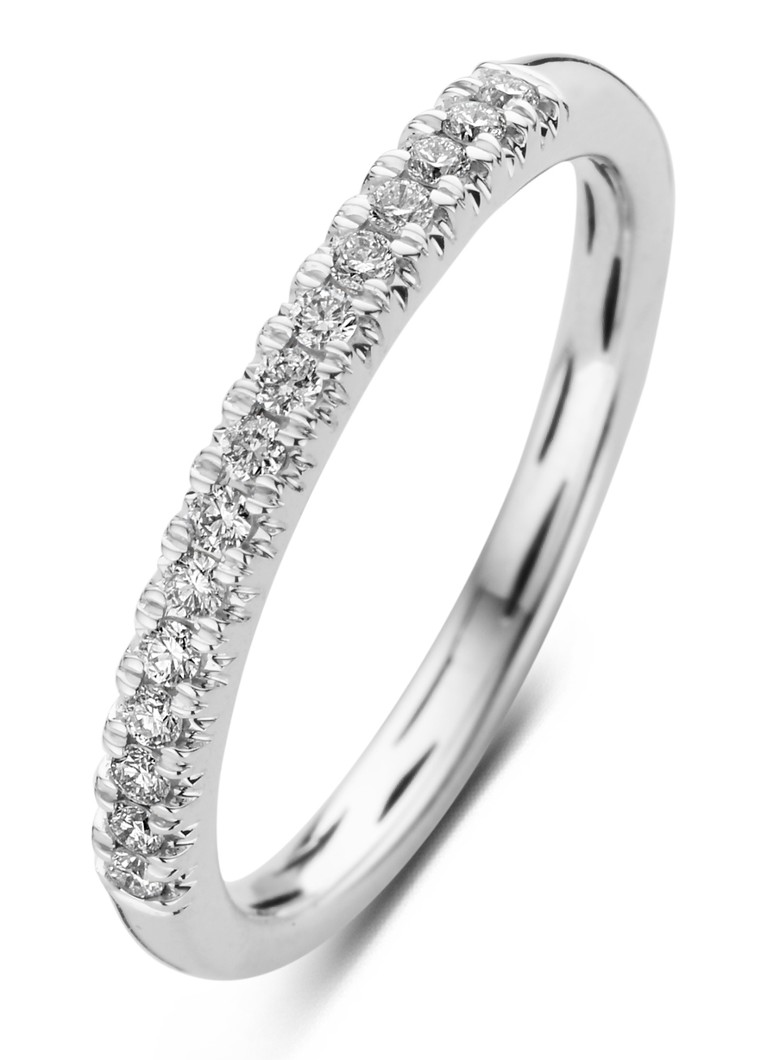 Diamond Point Dames Ring 0.18 ct diamant Ensemble van 14 karaat witgoud in de kleur Witgoud