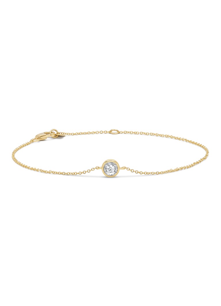 Diamond Point Dames Gouden armband, 0.05 ct diamant, Cosmic in de kleur Geelgoud