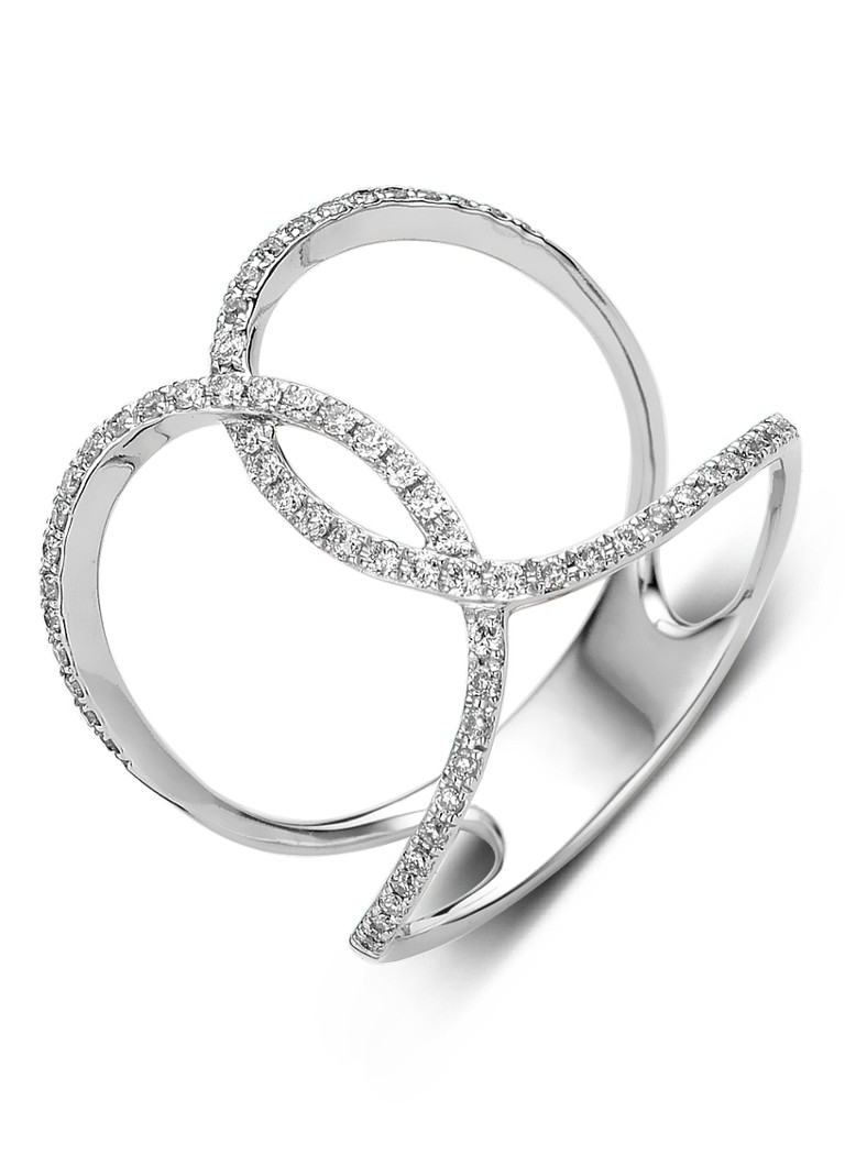 Diamond Point Dames Witgouden ring 0.24 ct diamant Like a star in de kleur Witgoud