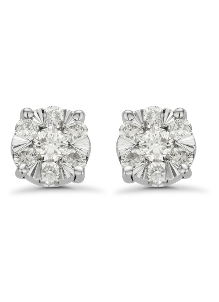 Diamond Point Dames Witgouden oorsieraden, 0.18 ct diamant, Enchanted in de kleur Witgoud