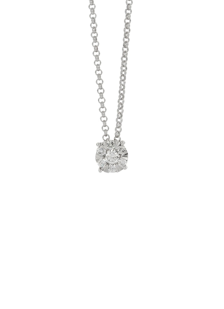 Diamond Point Dames Witgouden hanger met collier, 0.14 ct diamant, Enchanted in de kleur Witgoud