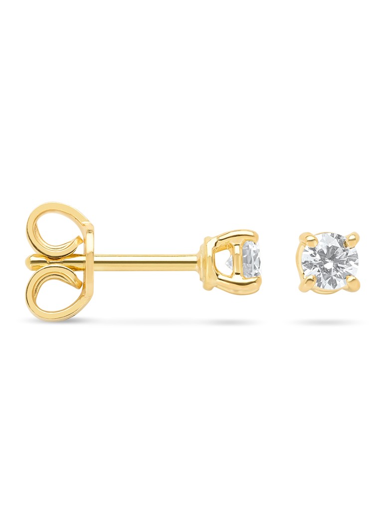 Diamond Point Dames Geelgouden solitair groeibriljant oorstekers, 0.26 ct. 0.26 ct diamant Groeibriljant in de kleur Geelgoud