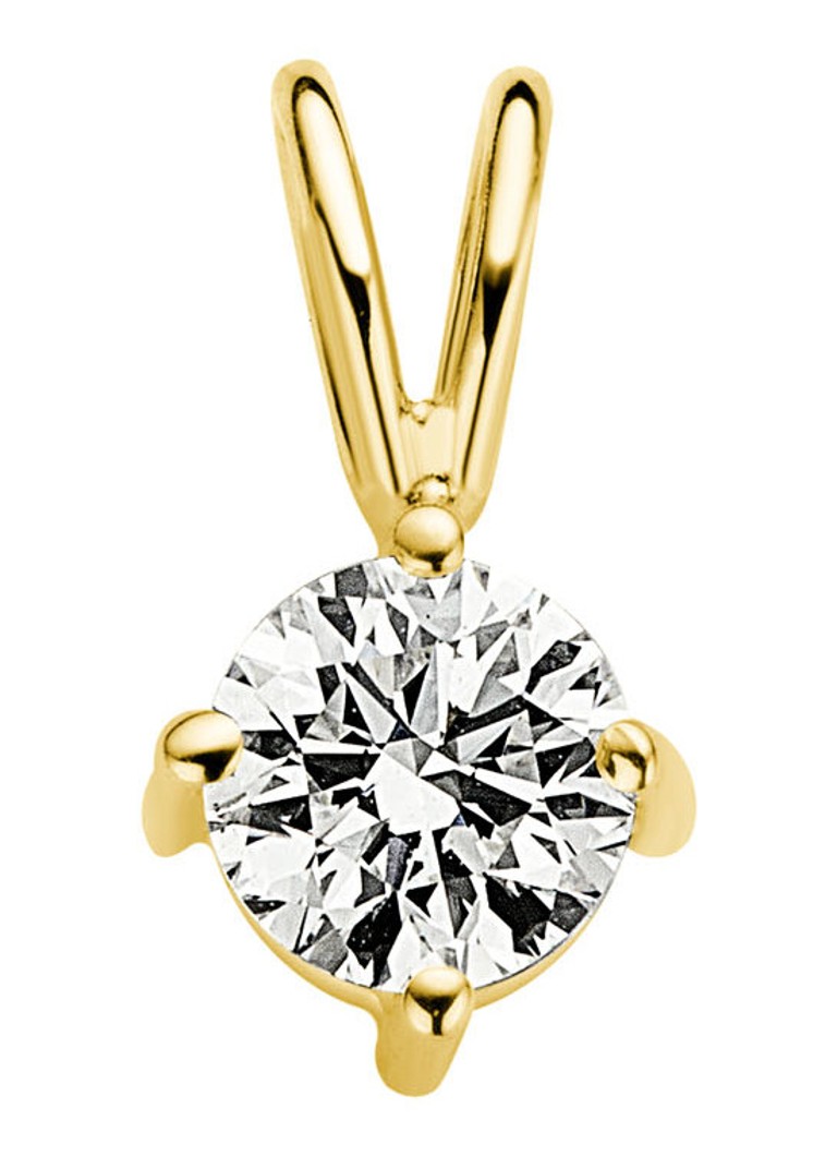 Diamond Point Dames Geelgouden solitair groeibriljant hanger, 0.34 ct. 0.34 ct diamant Groeibriljant in de kleur Geelgoud