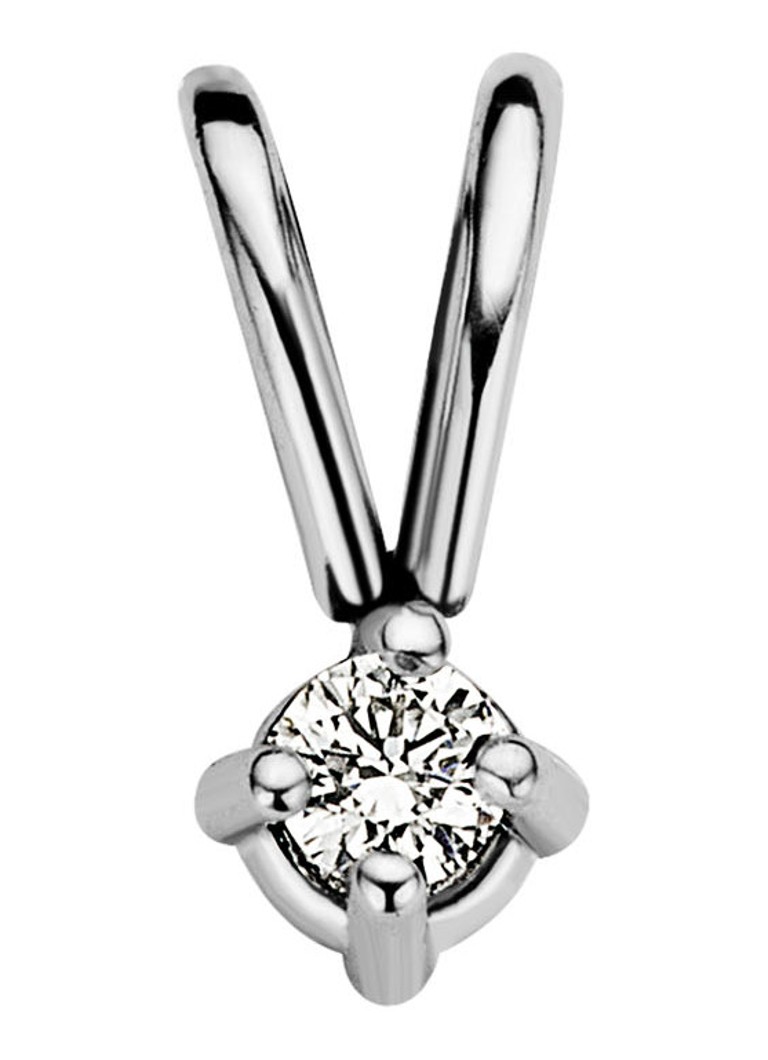 Diamond Point Dames Witgouden solitair groeibriljant hanger, 0.02 ct. 0.02 ct diamant Groeibriljant in de kleur Witgoud