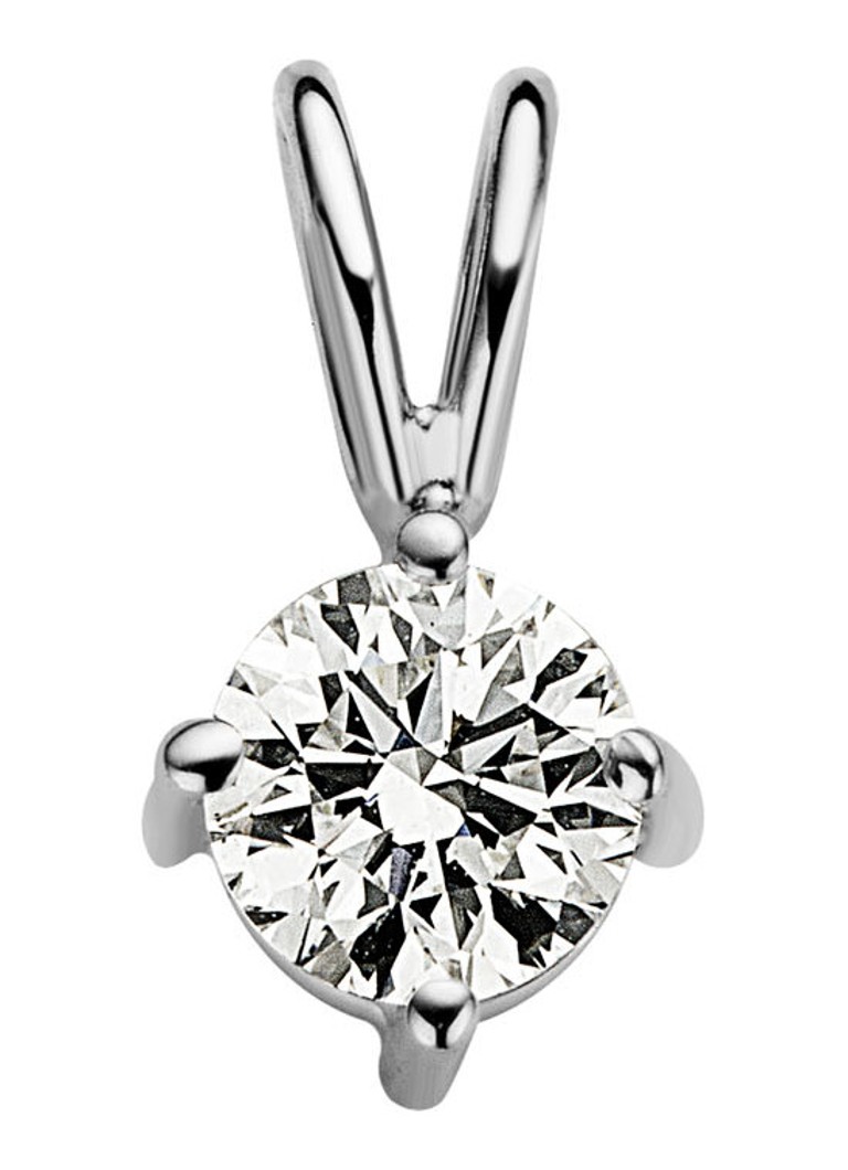 Diamond Point Dames Witgouden solitair groeibriljant hanger, 0.45 ct. 0.45 ct diamant Groeibriljant in de kleur Witgoud