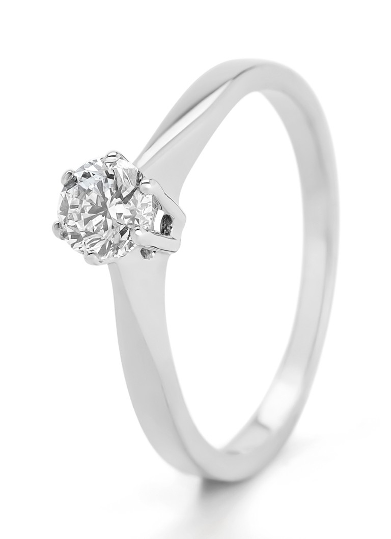 Diamond Point Dames Ring Groeibriljant van 18 karaat witgoud met 0.40 ct. Diamant in de kleur Witgoud