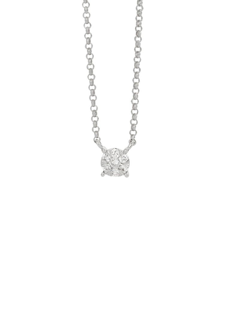 Diamond Point Dames Witgouden hanger met collier, 0.09 ct diamant, Enchanted in de kleur Witgoud