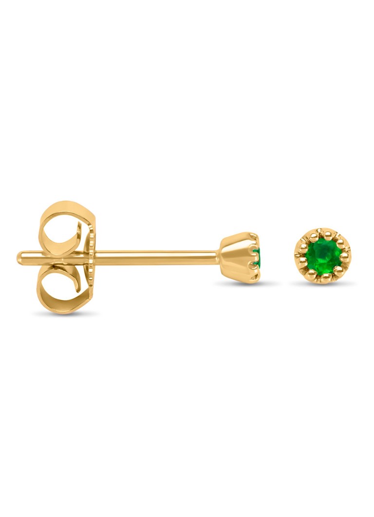 Diamond Point Dames Geelgouden oorsieraden 0.08 ct smaragd Joy in de kleur Groen