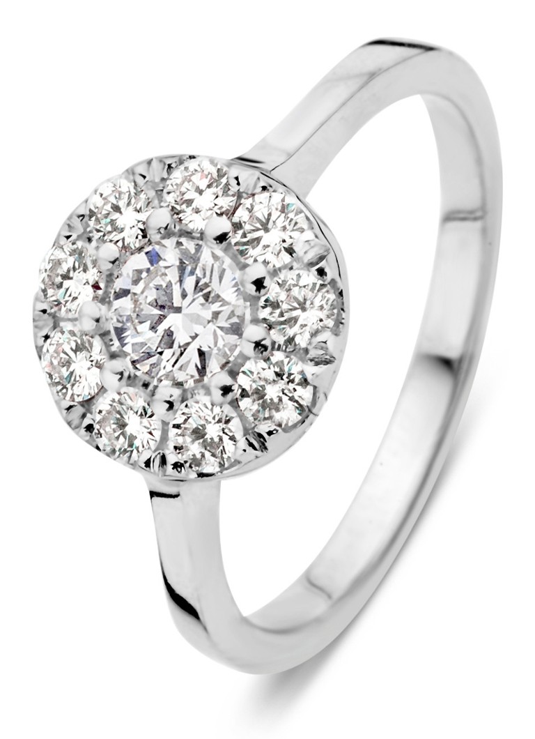 Diamond Point Dames Witgouden ring 0.65 ct diamant Hearts & Arrows in de kleur Witgoud