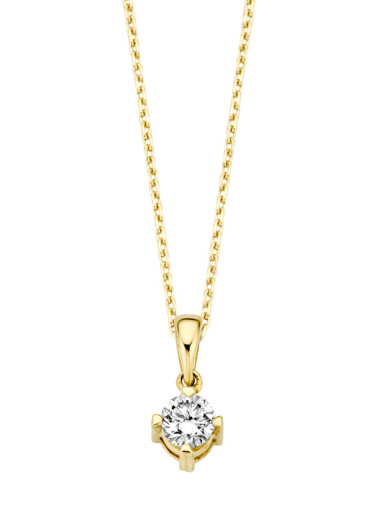 Diamond Point Dames Geelgouden hanger 0.25 ct diamant Hearts & Arrows in de kleur Geelgoud