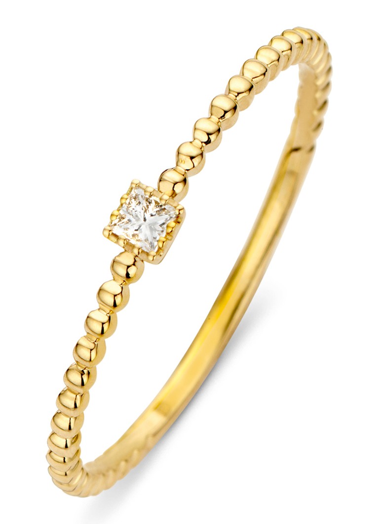 Diamond Point Dames Joy ring van 14 karaat geelgoud met 0.04 ct diamant in de kleur Goud