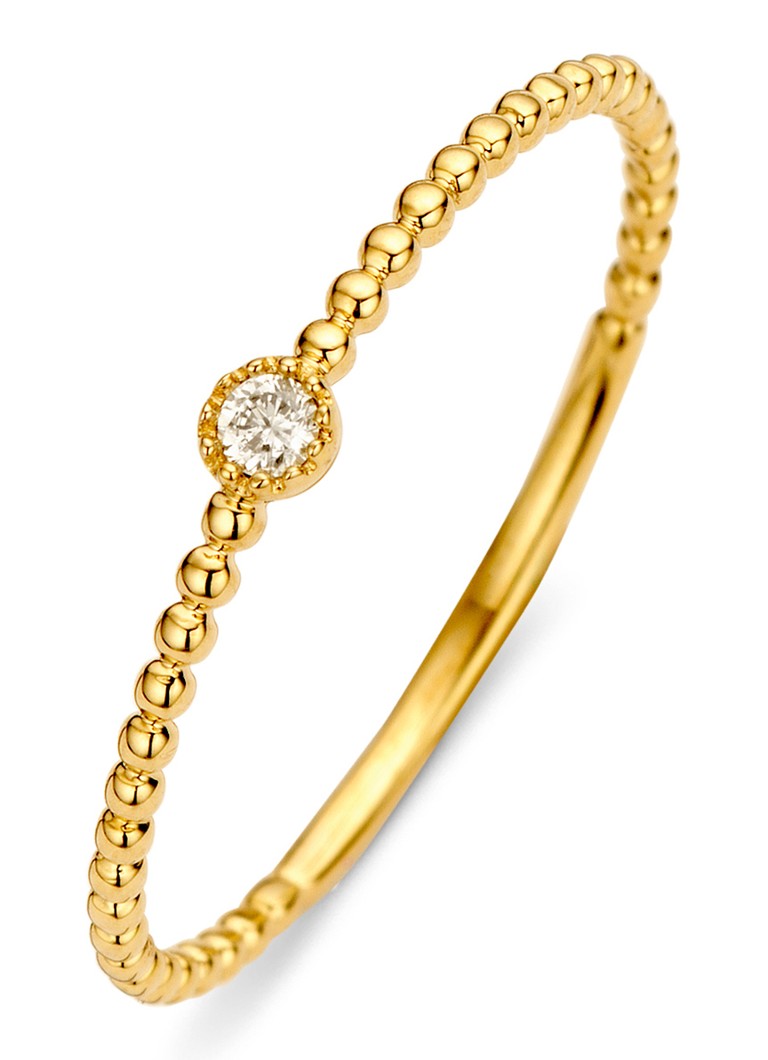Diamond Point Dames Ring van 14 karaat geelgoud met 0.03 ct diamant Joy in de kleur Goud