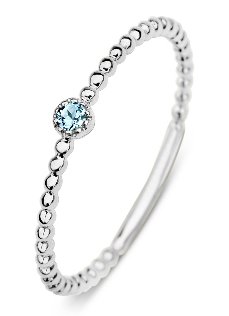 Diamond Point Dames Witgouden ring 0.04 ct topaas Joy in de kleur Witgoud