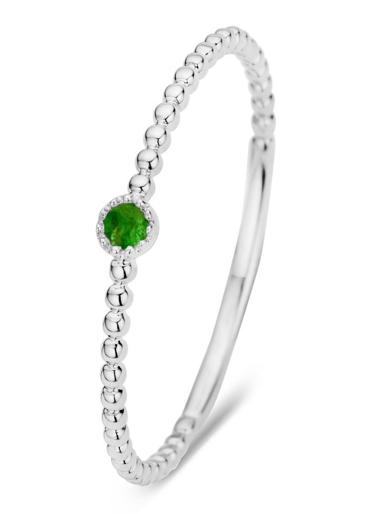 Diamond Point Dames Witgouden ring 0.04 ct smaragd Joy in de kleur Witgoud