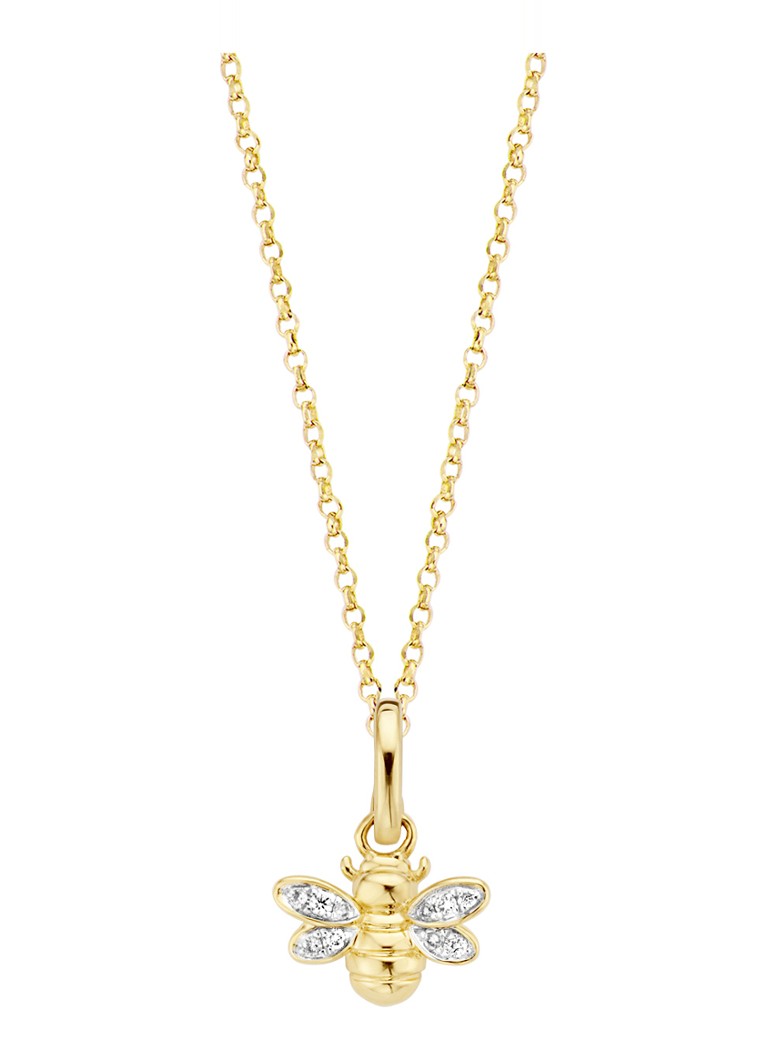 Diamond Point Dames Geelgouden hanger 0.04 ct diamant Queen Bee in de kleur Geelgoud